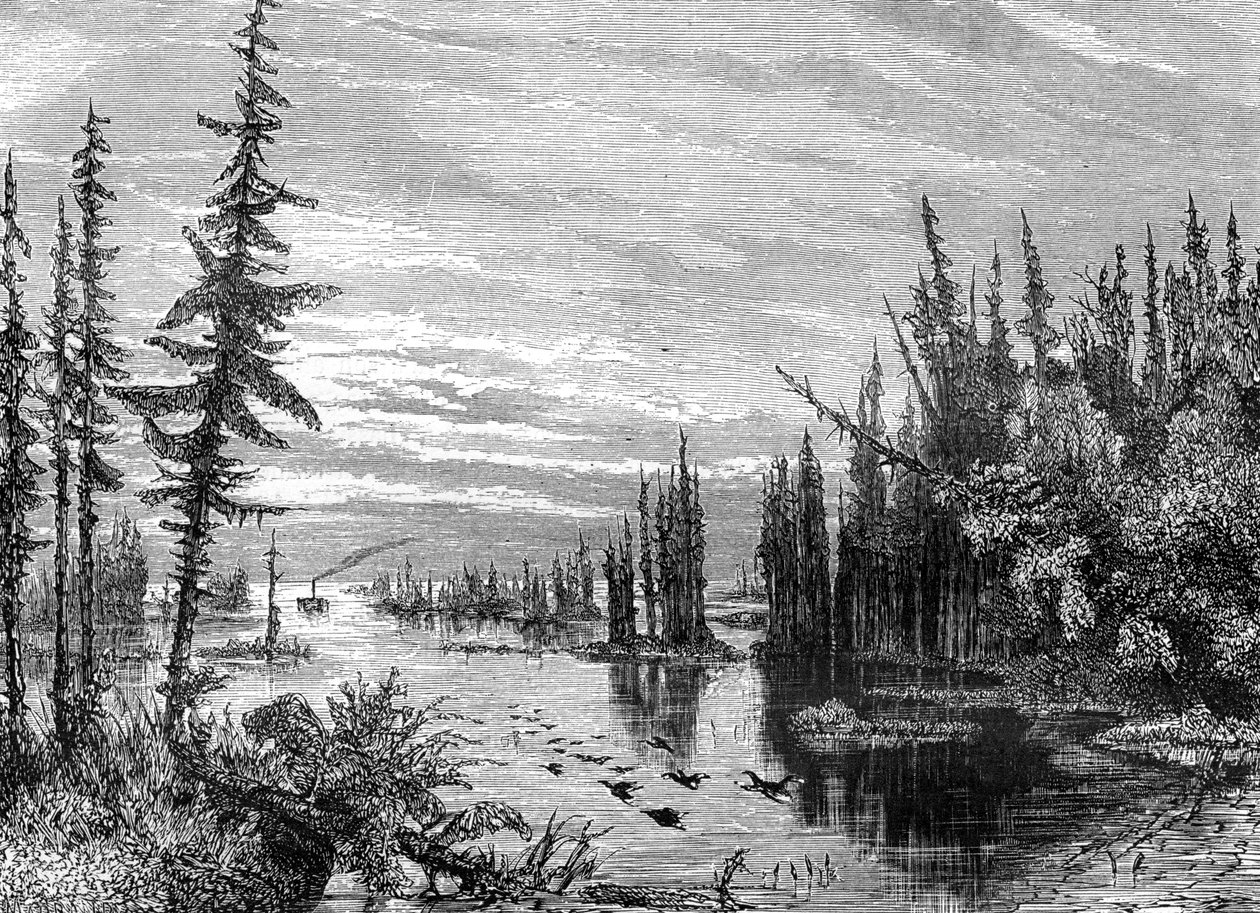 Thousand Islands-regionen, Ontario, Canada, 1800-tallet. av Paul Huet