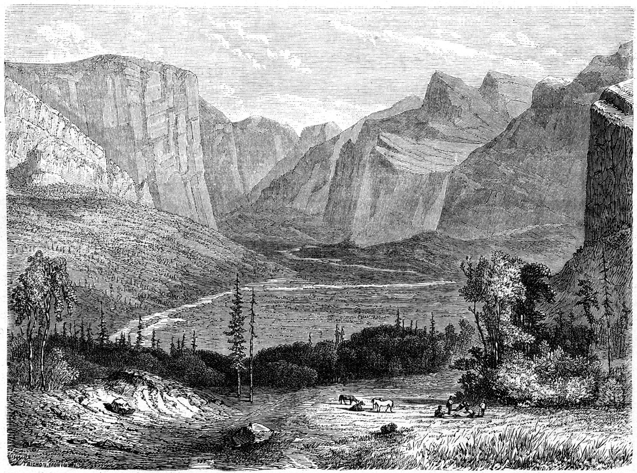 Yosemite Valley, California, 1800-tallet. av Paul Huet