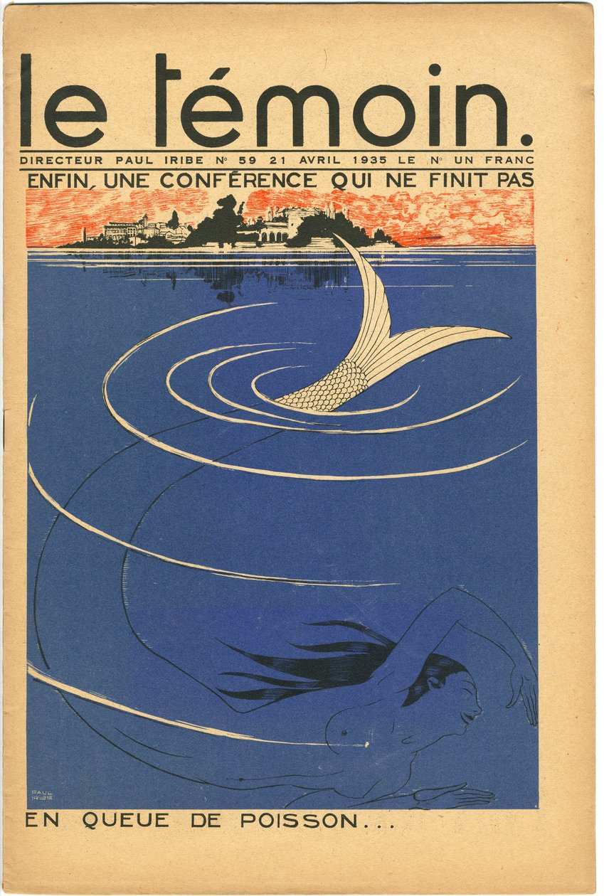 Omslag for magasinet The Temoin, Satirical in Colours, 21. april 1935 (litografi) av Paul Iribe