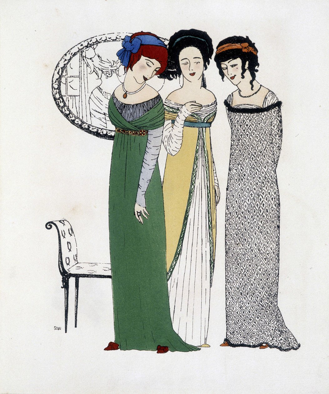 Opprettelsen av Paul Poiret fra ""Les Dresses de Paul Poiret"", tegning av Paul Iribe. 1908 av Paul Iribe