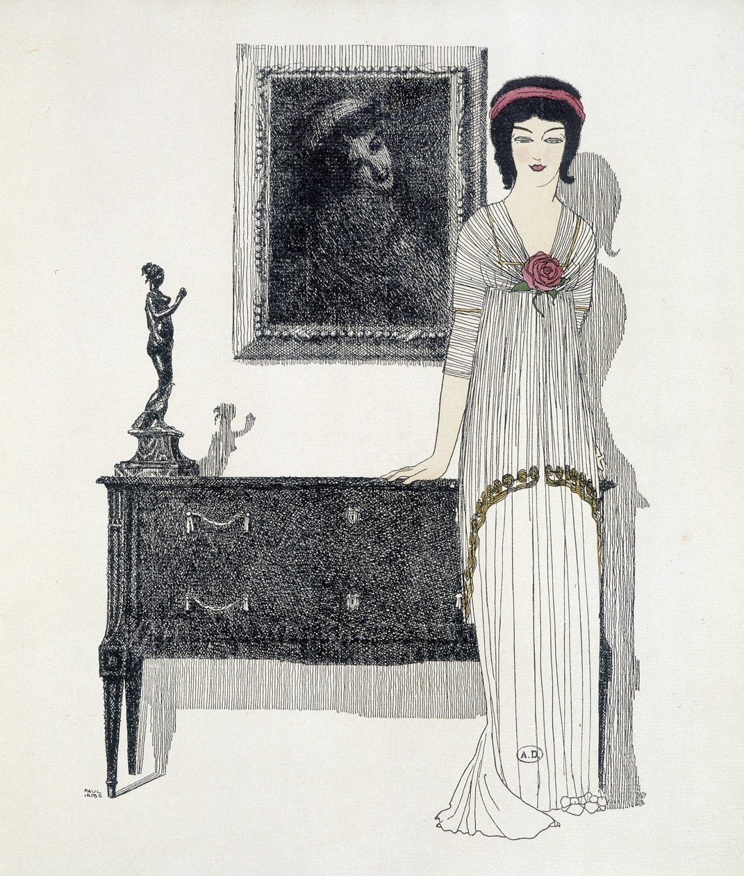 Opprettelsen av Paul Poiret fra ""Les Dresses de Paul Poiret"", tegning av Paul Iribe. 1908 av Paul Iribe