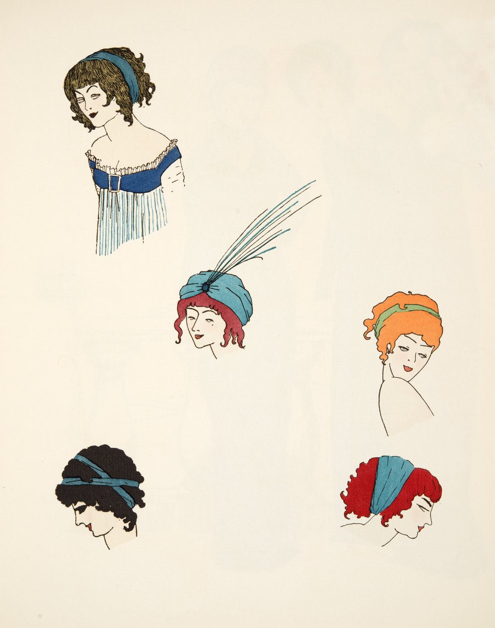 Design for adresser, fra puben Les Robes de Paul Poiret. 1908 (stensiltrykk) av Paul Iribe