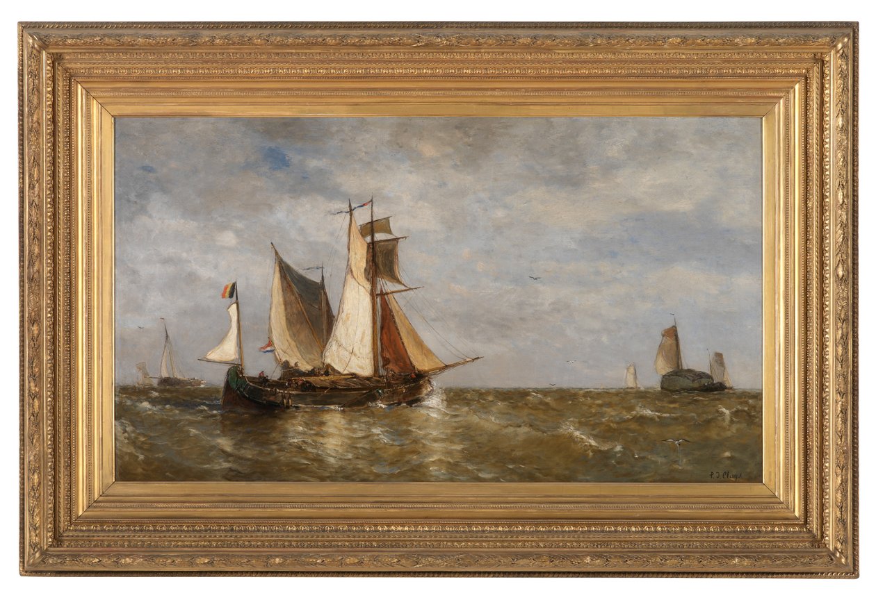 Mouth of the Schelde (olje på lerret) av Paul Jean Clays