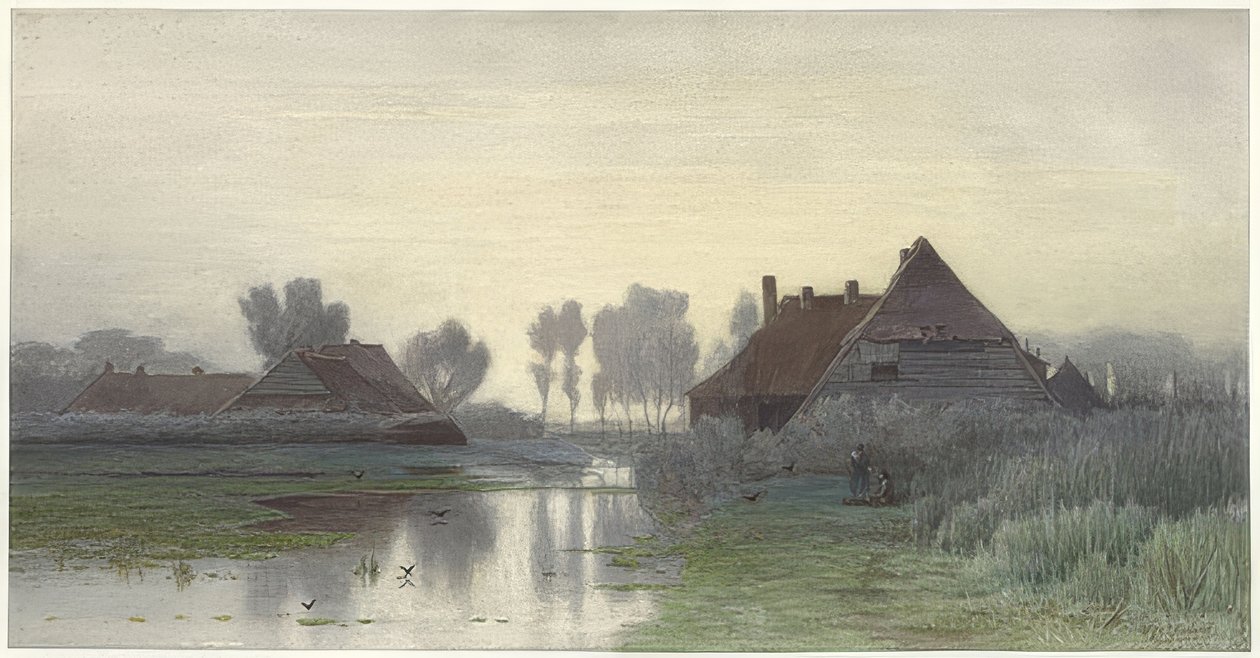Våningshus i morgentåken. 1838-1903 av Paul Joseph Constantin Gabriel