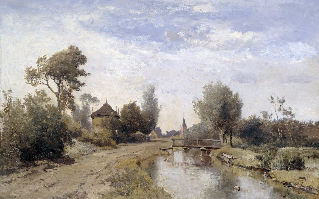 Landskap nær Kortenhoef av Paul Joseph Constantin Gabriël (signed by artist)