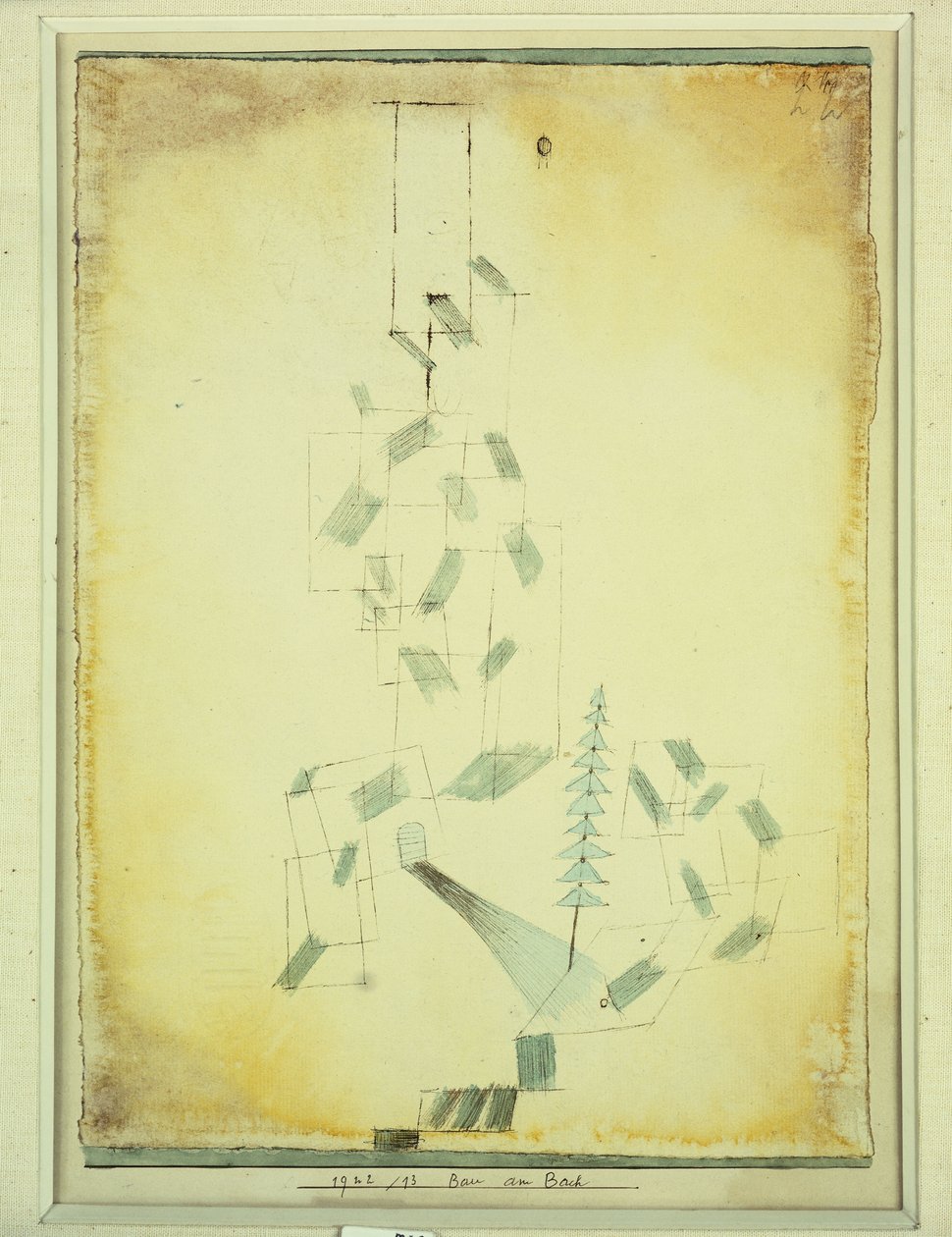 bygging ved bekken av Paul Klee