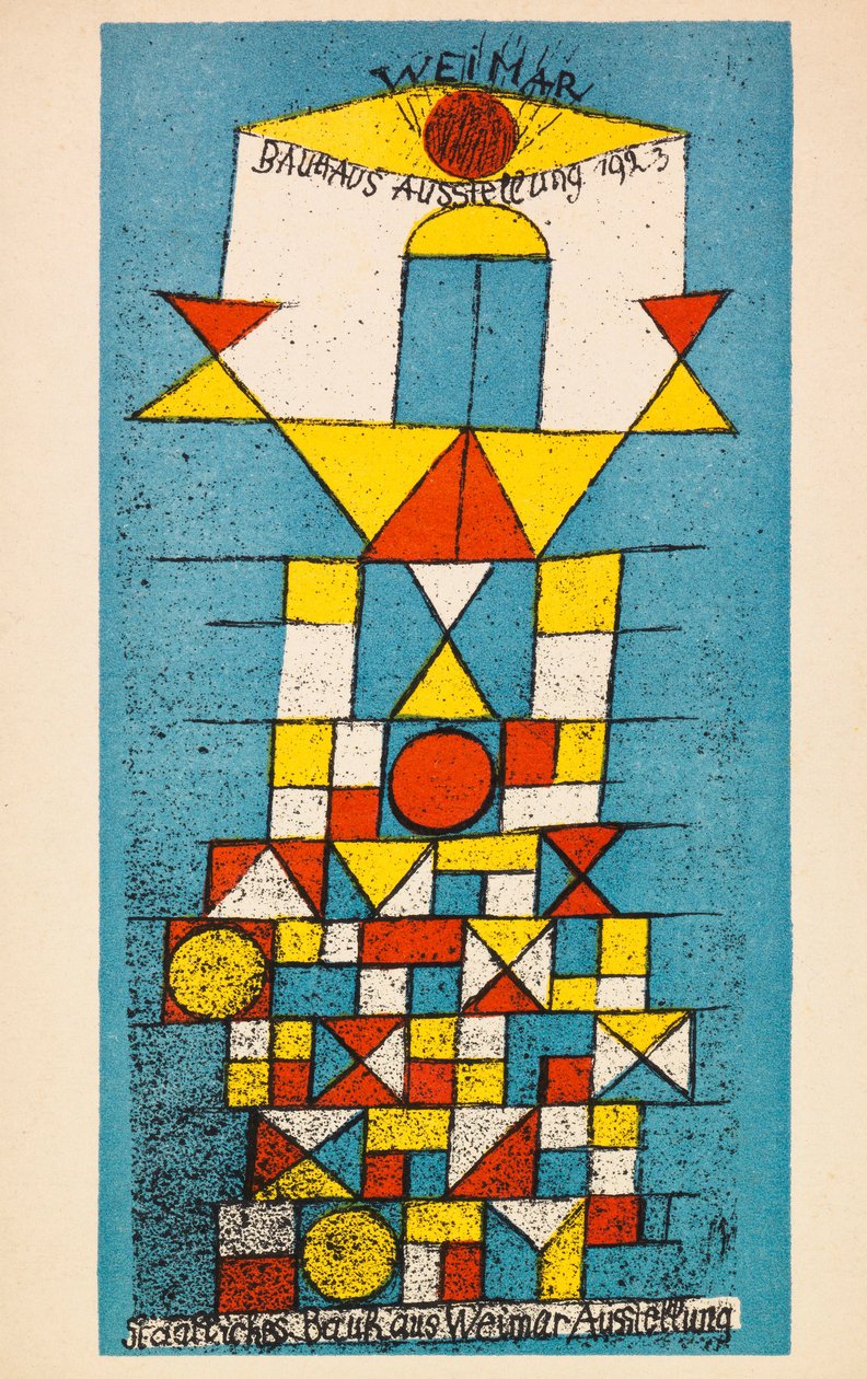 Bauhaus utstilling. Postkort, 1923. av Paul Klee