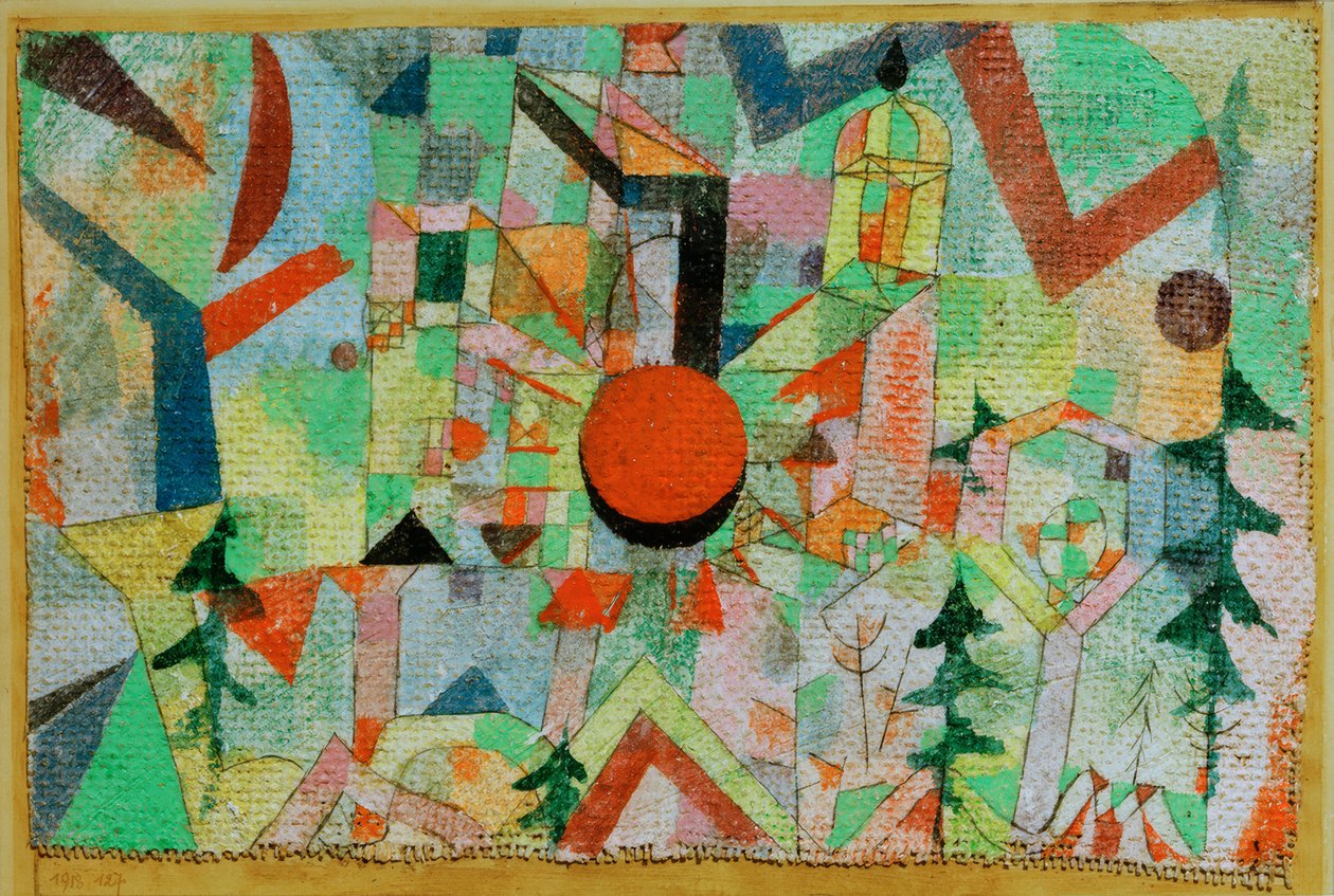 Slott med solnedgang av Paul Klee