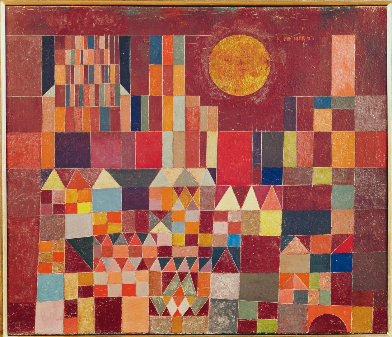 Slott og sol (maleri på lerret) av Paul Klee