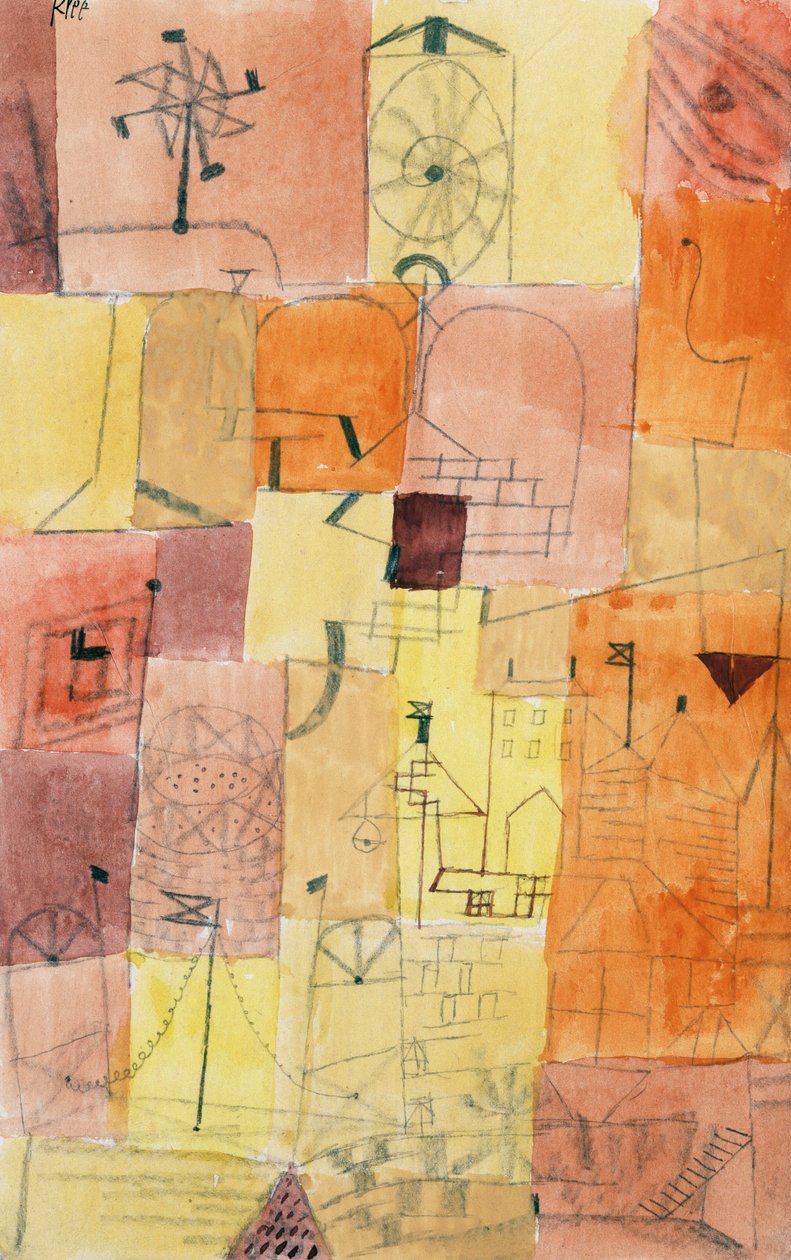 Barnas by med vindmølle av Paul Klee
