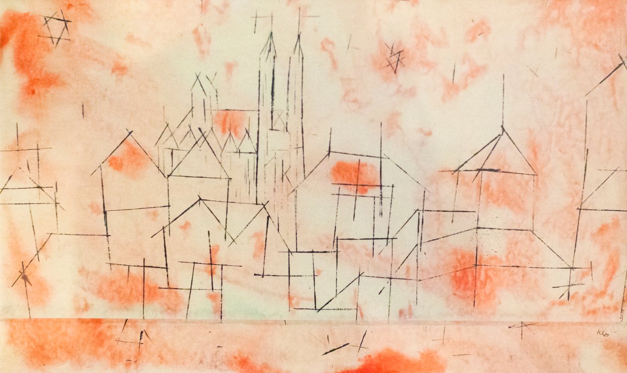 By med gotisk katedral av Paul Klee