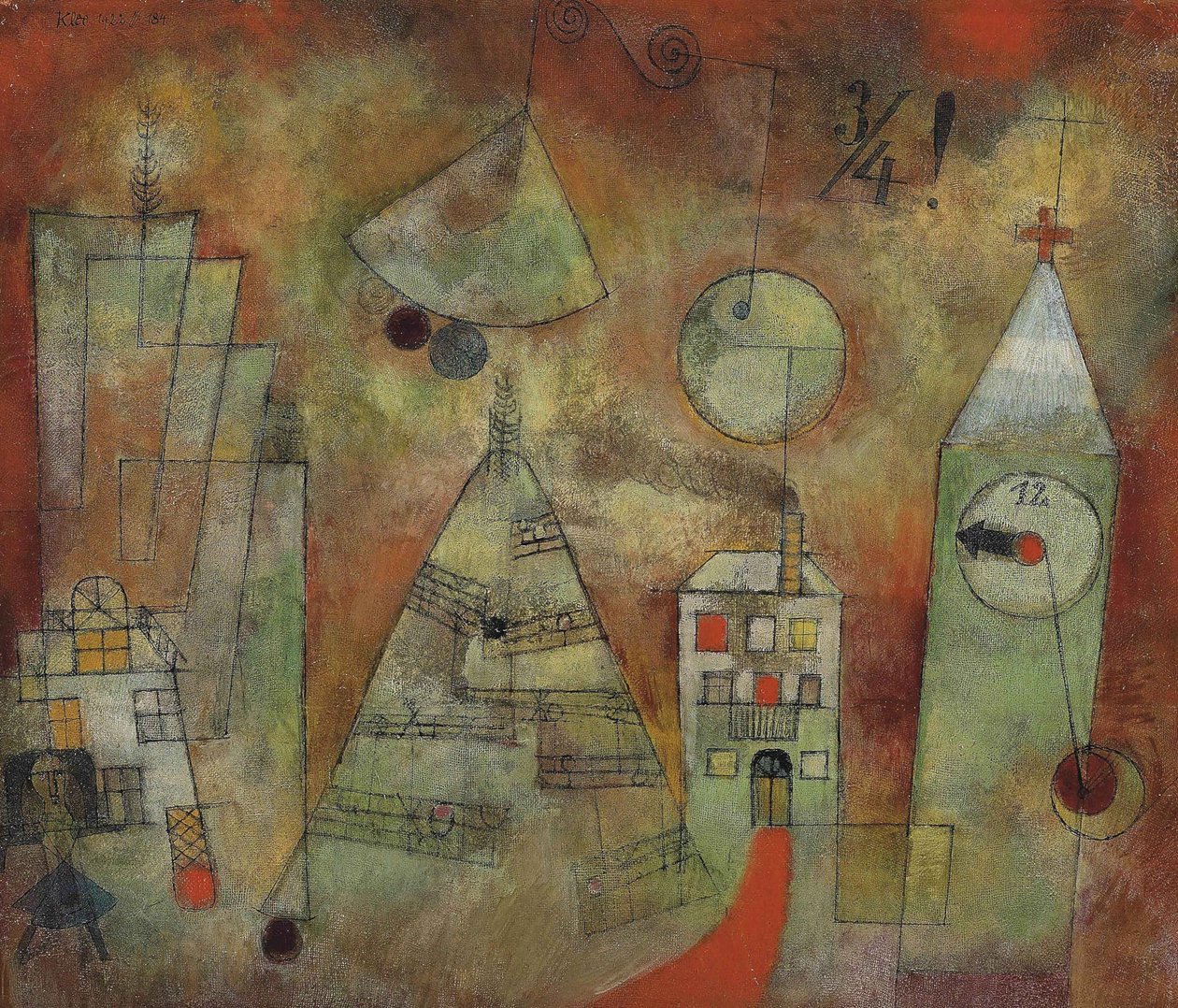 Fateful Hour at Quarter to Twelve Fateful Hour klokken kvart på tolv, 1922. av Paul Klee
