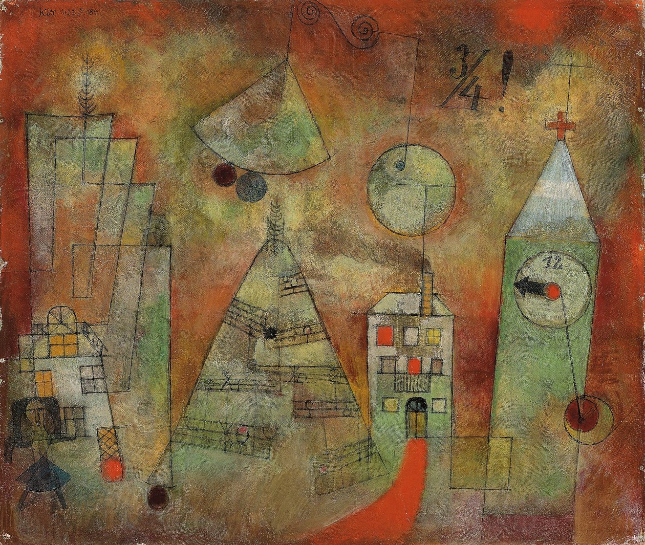Skjebnetime klokken kvart på tolv; Skjebnetimen kvart på tolv av Paul Klee