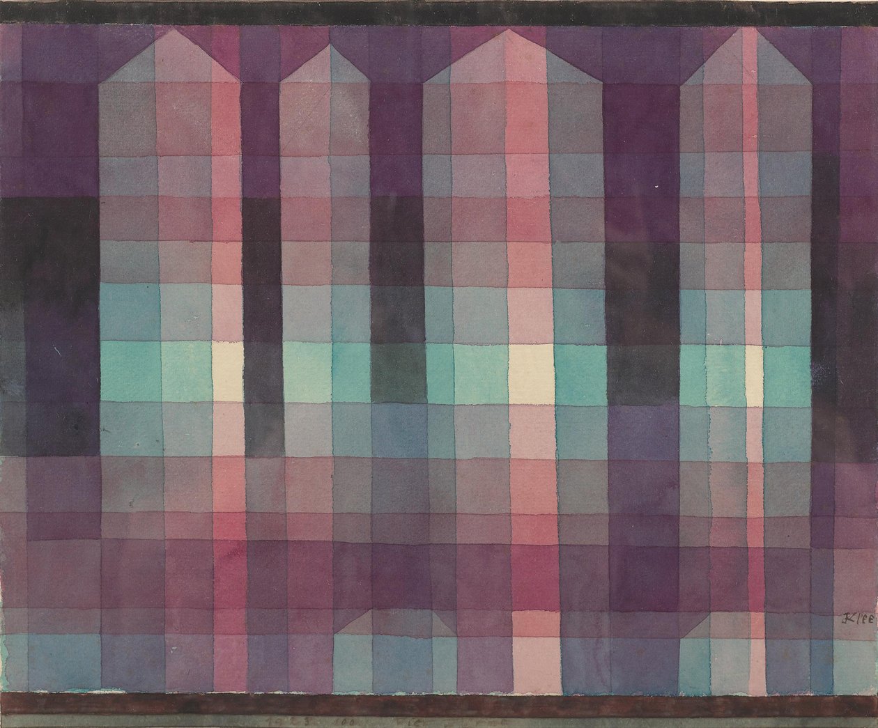 Fire tårn, 1923. av Paul Klee