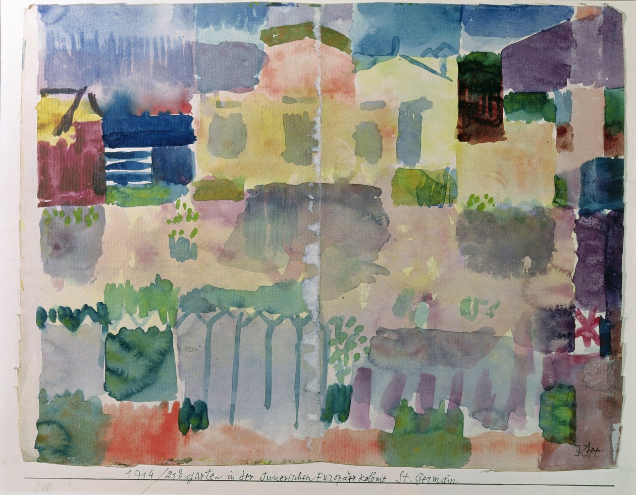 Hage i Saint-Germain, det europeiske kvarteret i Tunis av Paul Klee