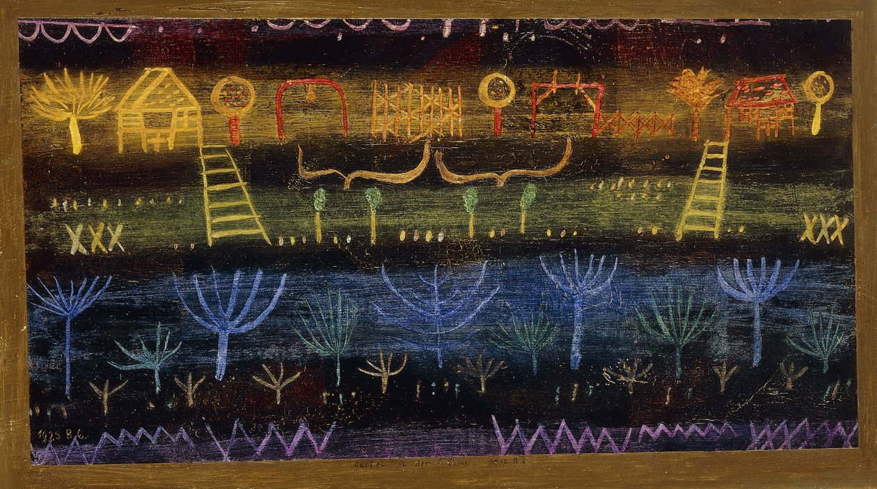 hage på nivået; hage på sletta av Paul Klee
