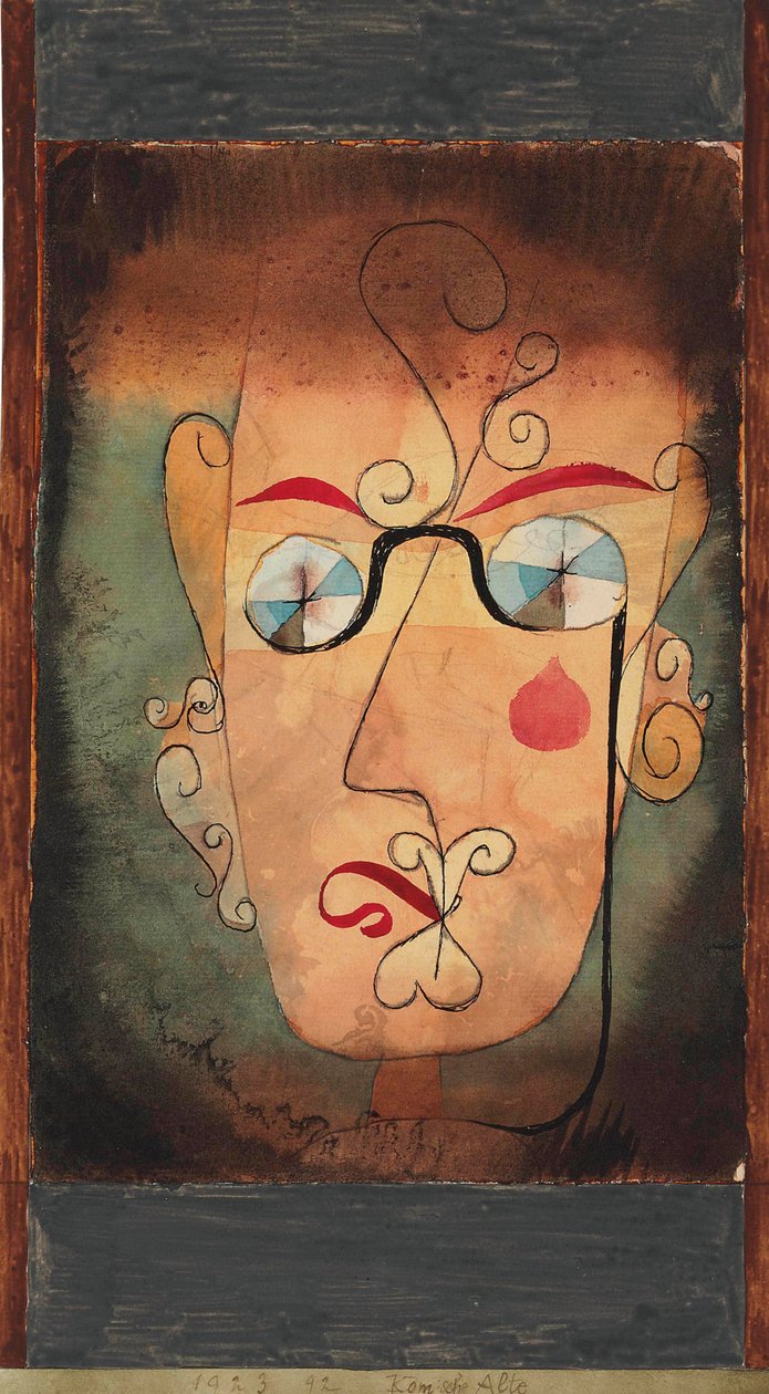 Rare gammel komisk gammel kvinne, 1923. av Paul Klee