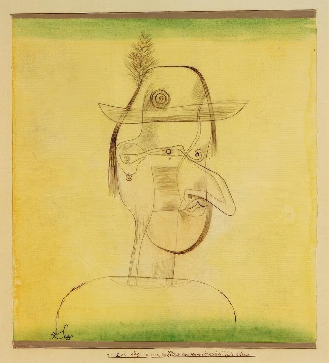 Komisk figur fra et bayersk folkespill av Paul Klee