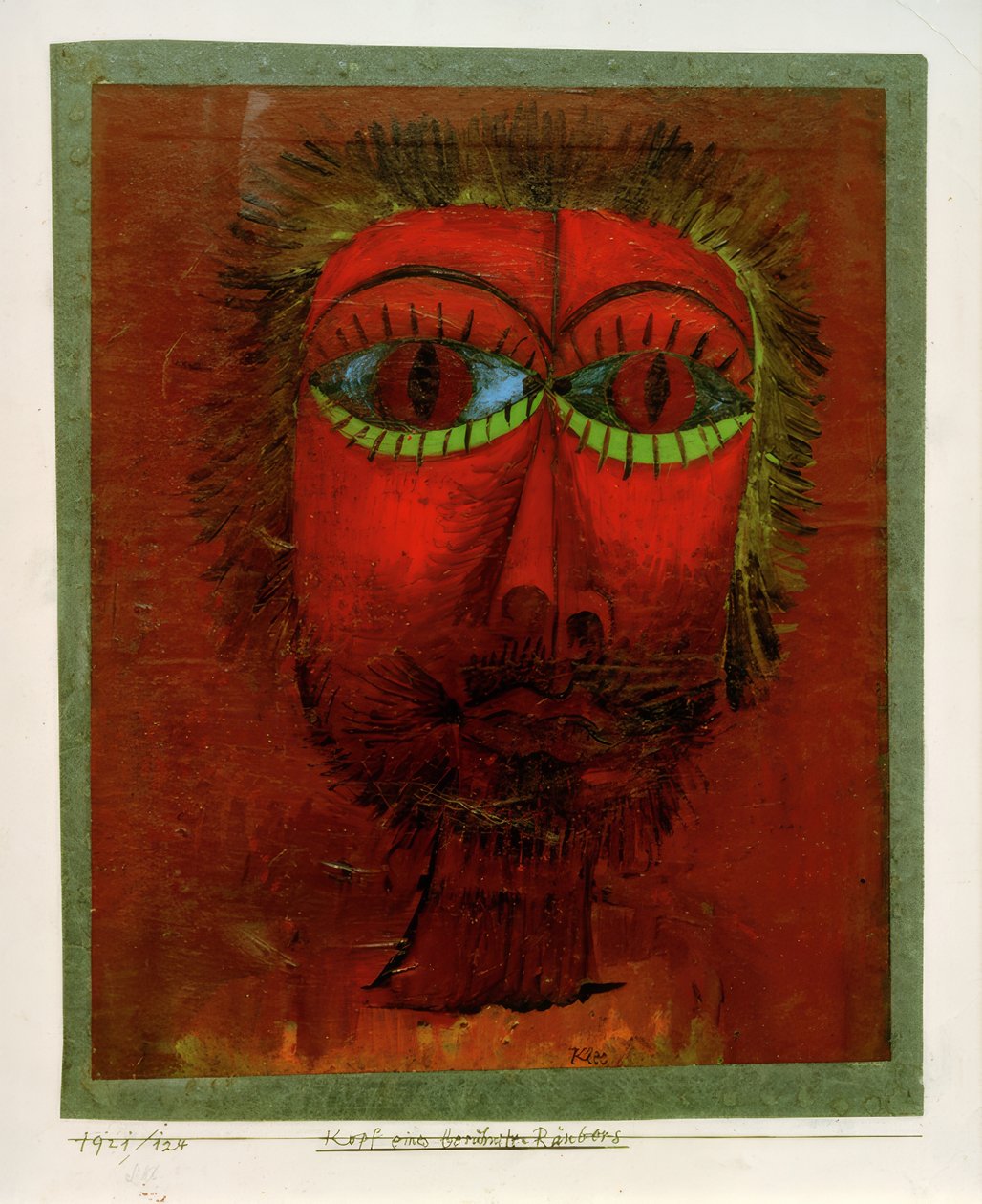 Hodet til en kjent raner av Paul Klee