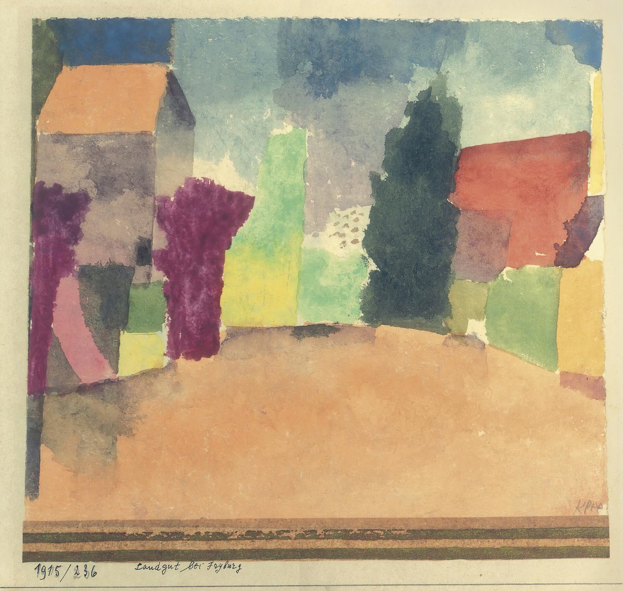 Landgut bei Fryburg Country House nær Fribourg, 1915. av Paul Klee