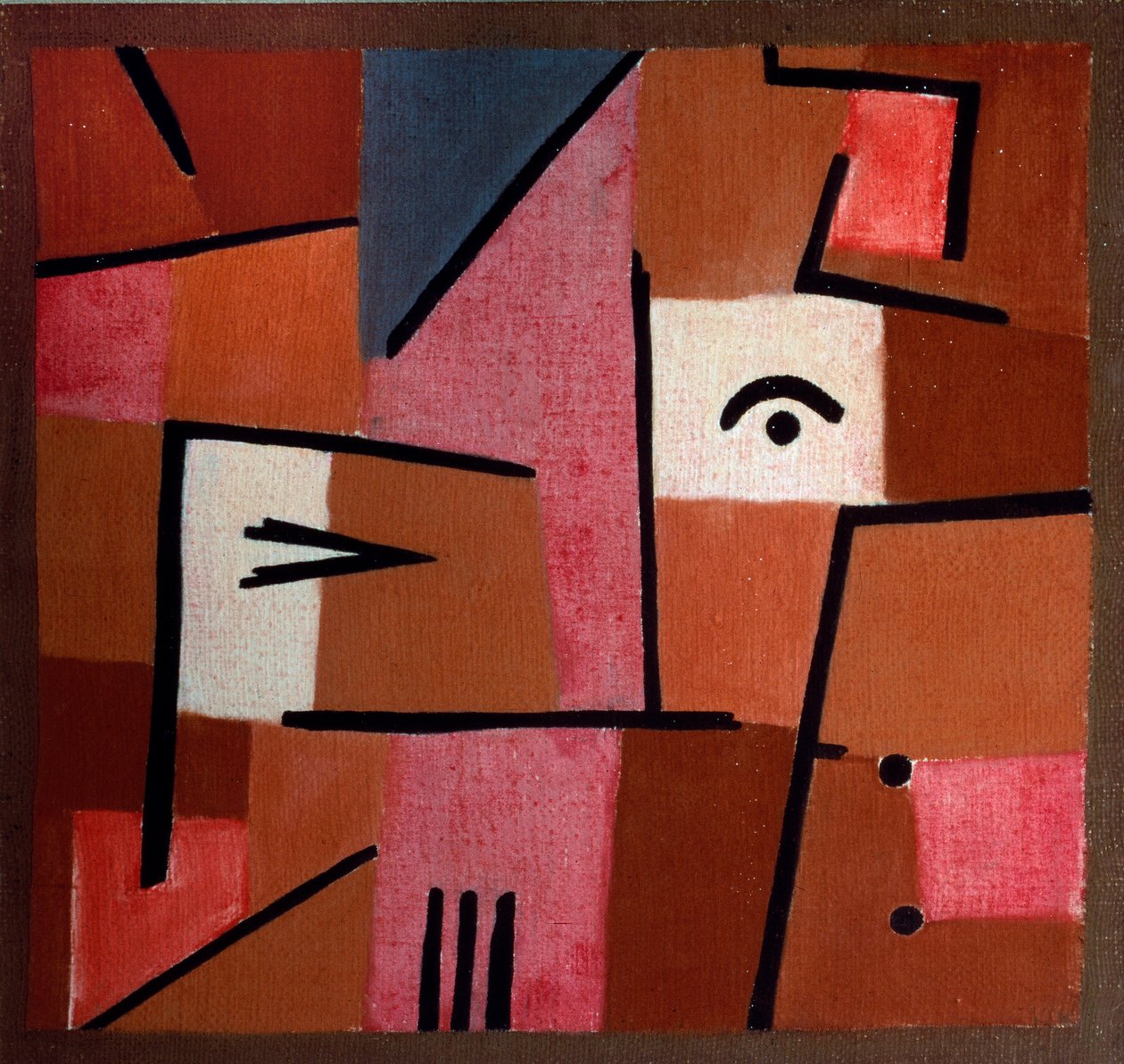 Se i det røde (pastelon bomull og burlap av Paul Klee