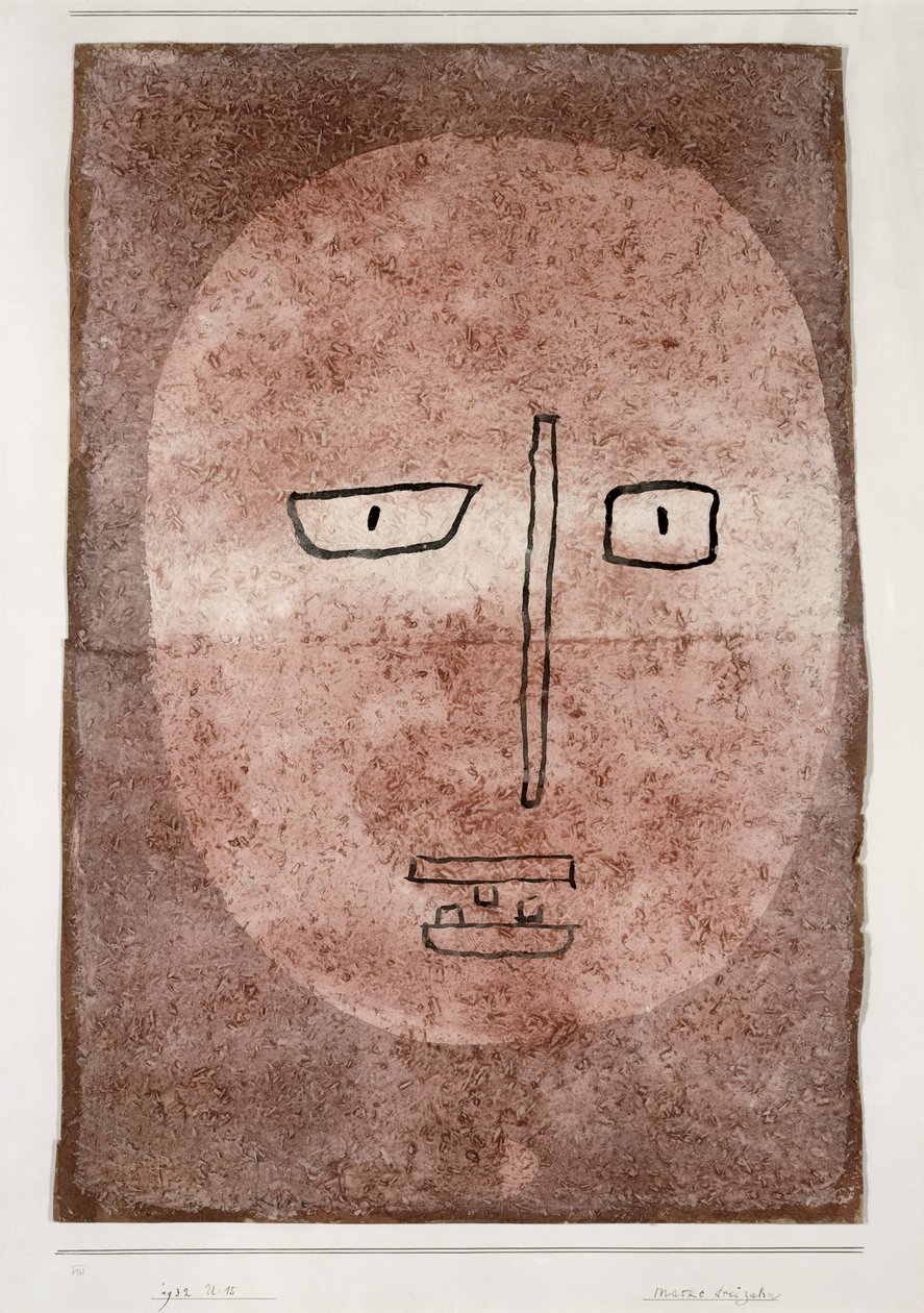 Maske med tre tenner av Paul Klee