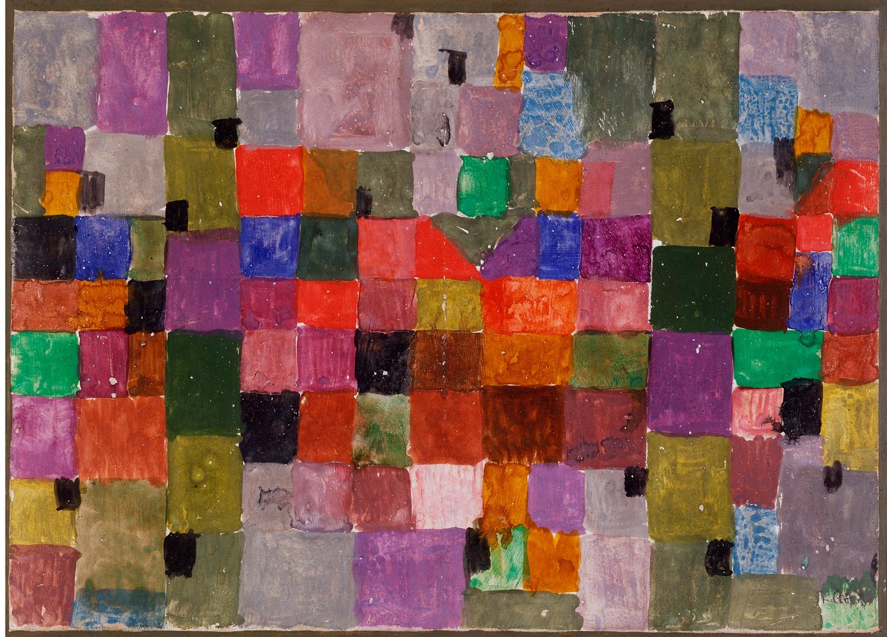 Noerdlicher ort (Place du Nord) Blandede medier på papp av Paul Klee (1879-1940) Dim. 28,5x37,1 cm Milan, privat samling av Paul Klee