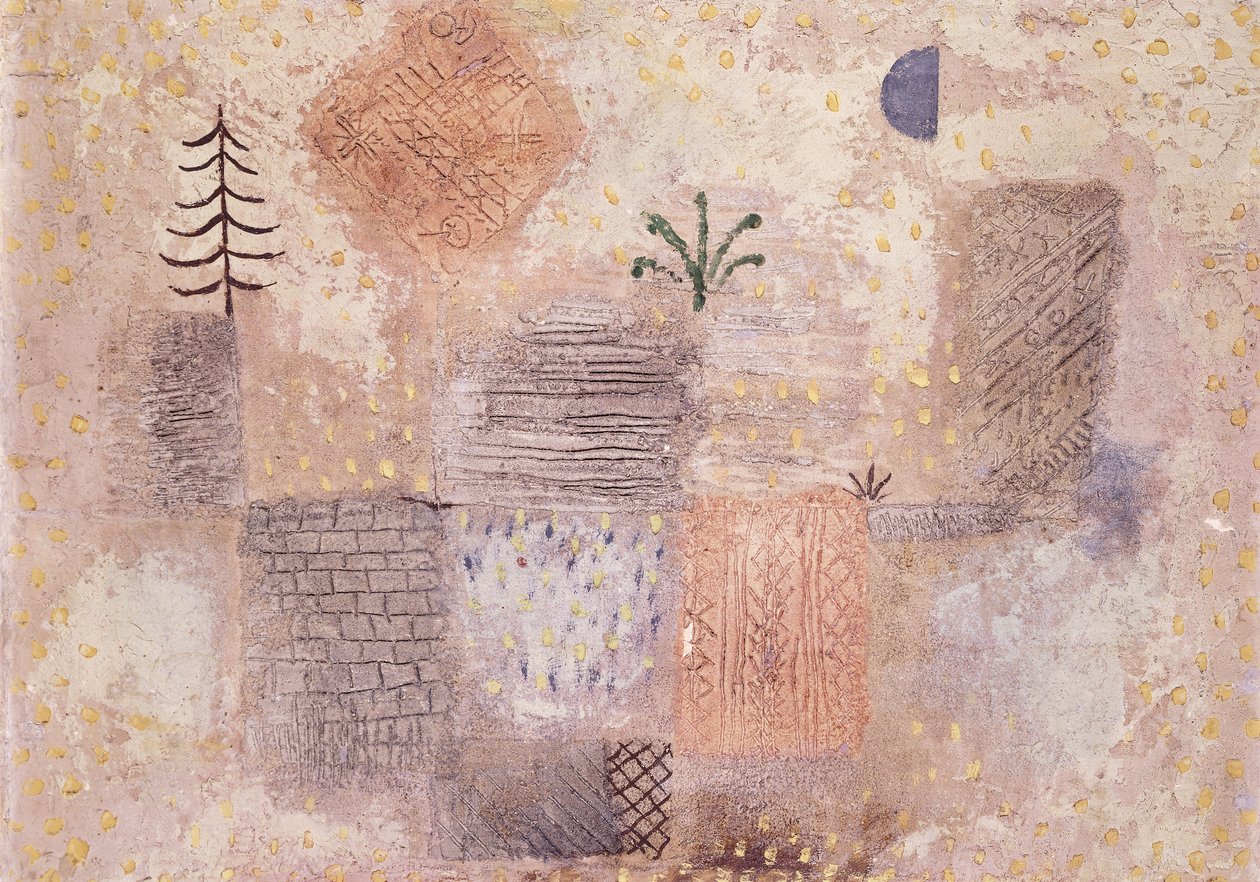 Park med den kule Crescent; Park mit dem kuhlen Halbmond av Paul Klee
