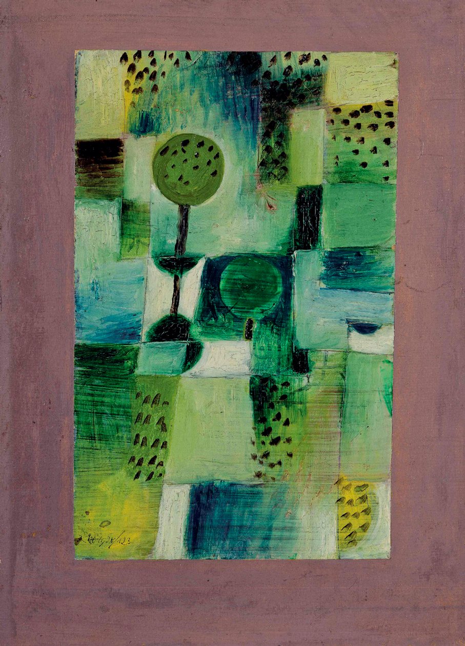 Parkbilde ved Regen Park in the Rain, 1920. av Paul Klee