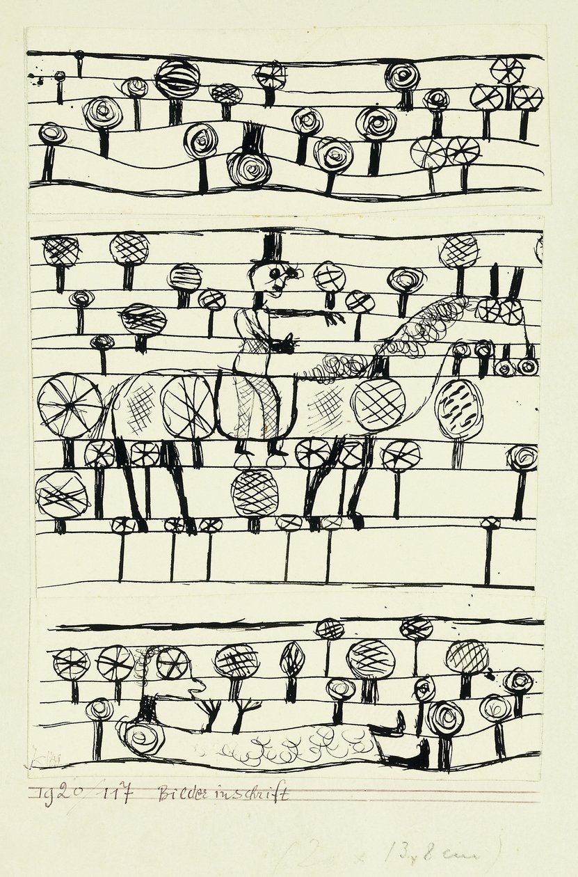 piktografi; Bilder inskripsjon av Paul Klee