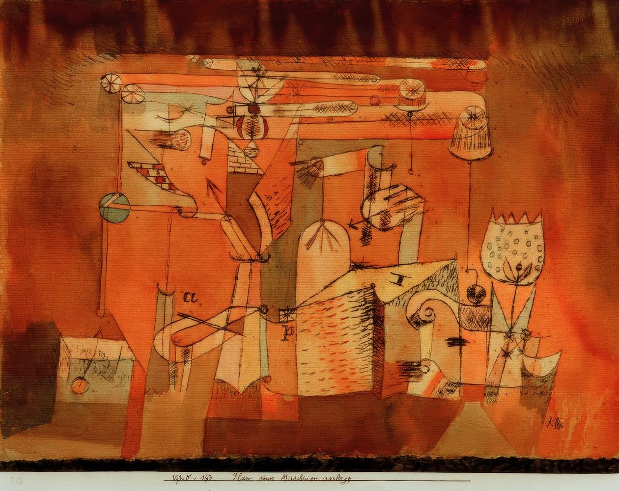 Plan over et maskinanlegg av Paul Klee