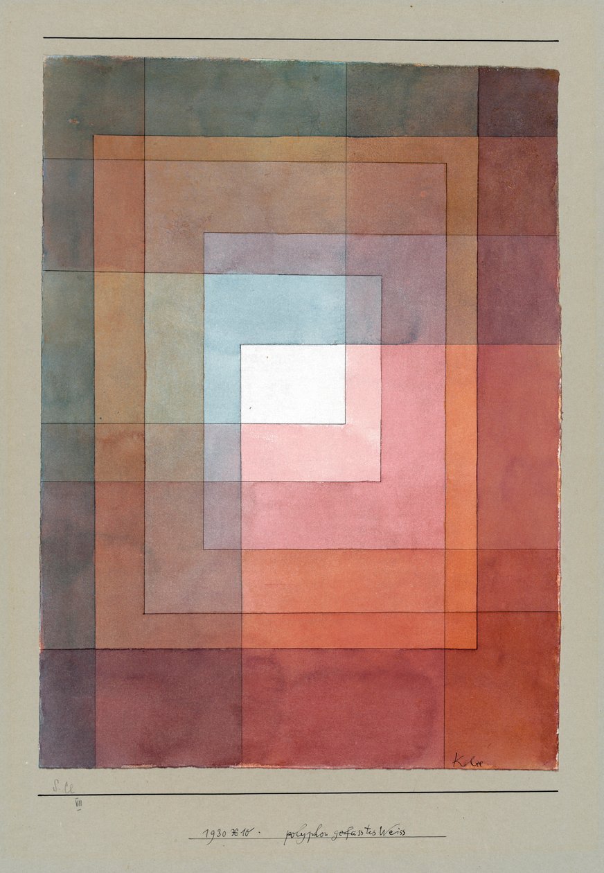 Polyphon gefasstes Weiss (Polyfonisk satt hvit) av Paul Klee
