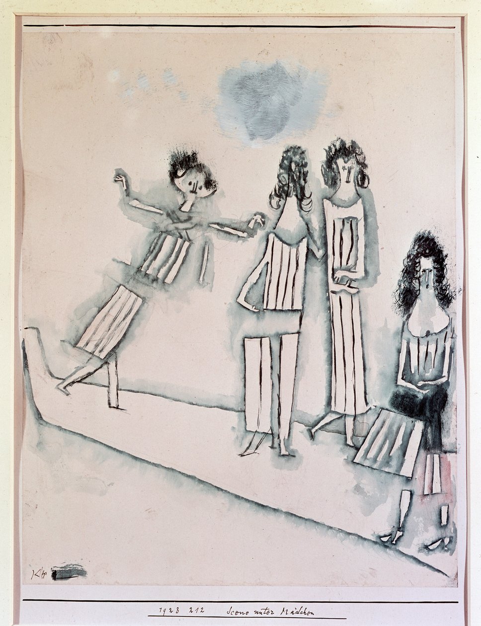 Scene med jenter (Tegning, 1900-tallet) av Paul Klee