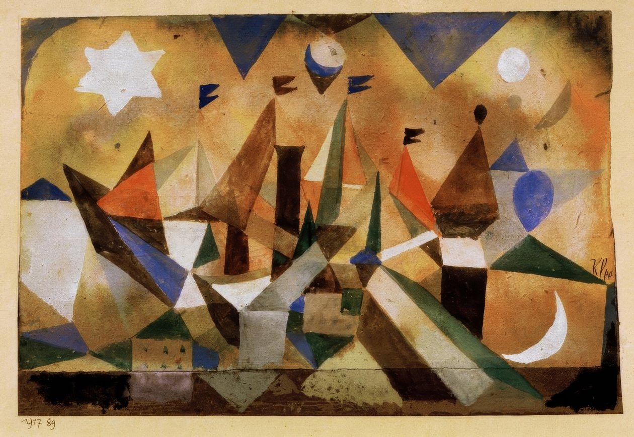 Seilskuter, venter på stormen av Paul Klee