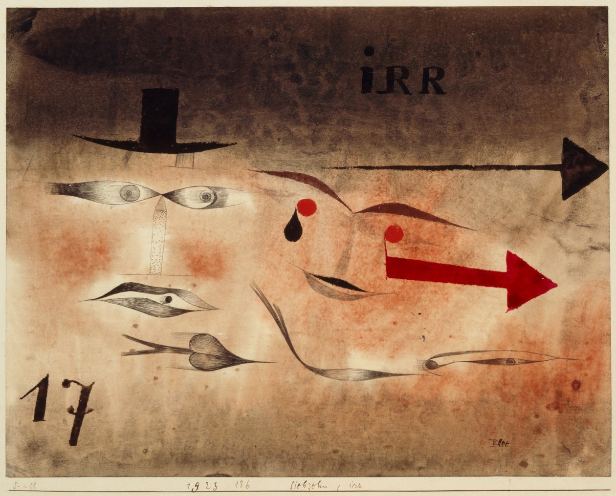 Sytten, sinnssyk, 1923. av Paul Klee