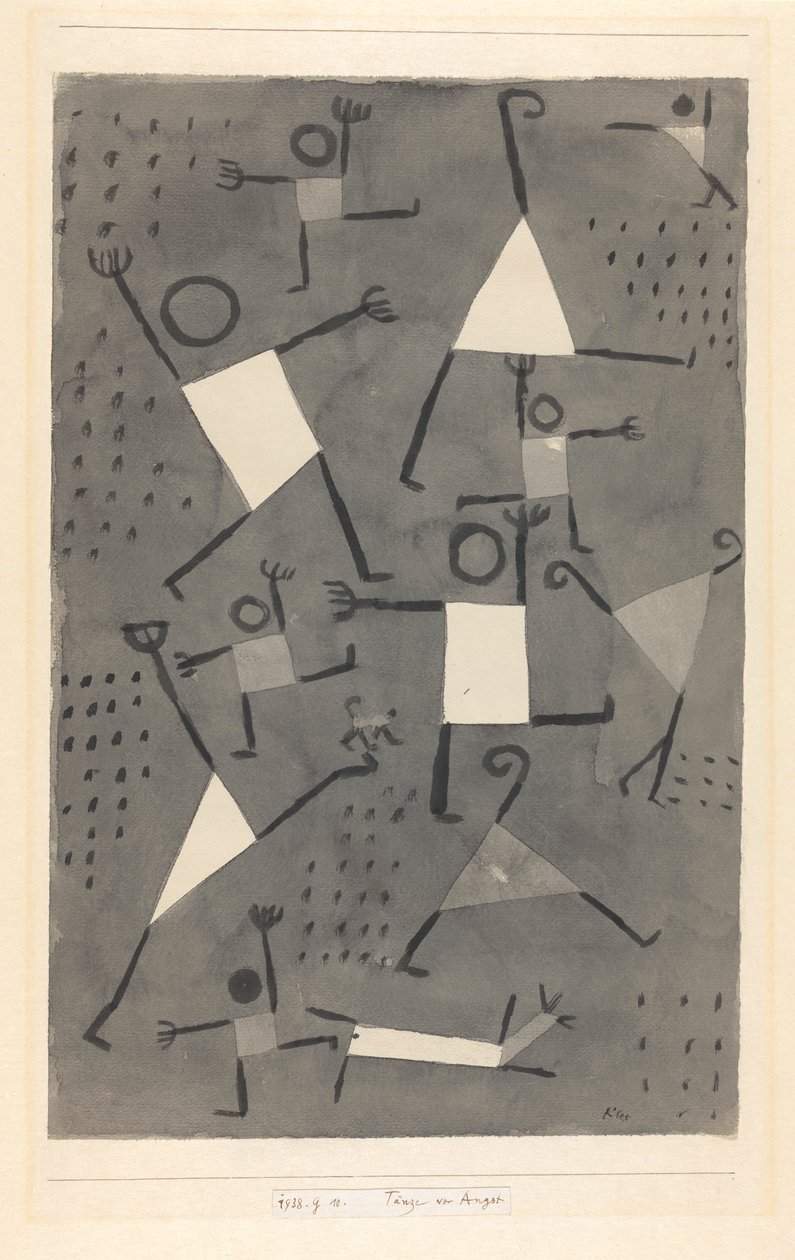 Danser forårsaket av frykt, 1938. av Paul Klee
