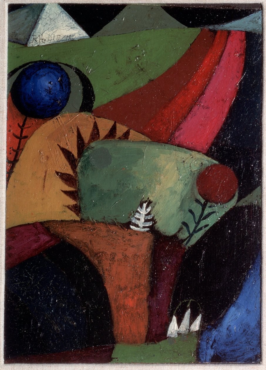 Tre blåklokker - Maleri av Paul Klee