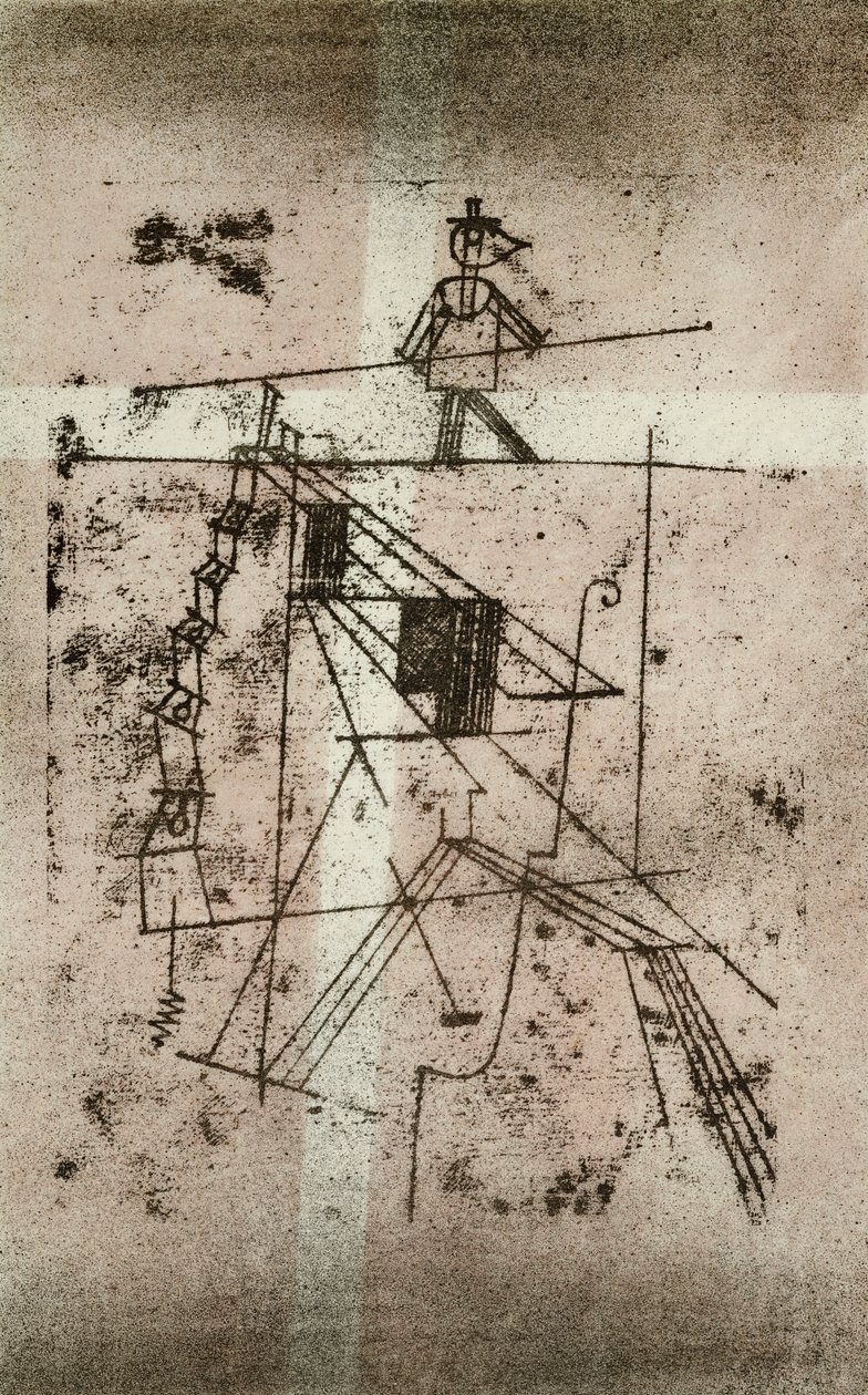 Linedanser; Seiltanzer (Kornfeld 95 IV b) av Paul Klee