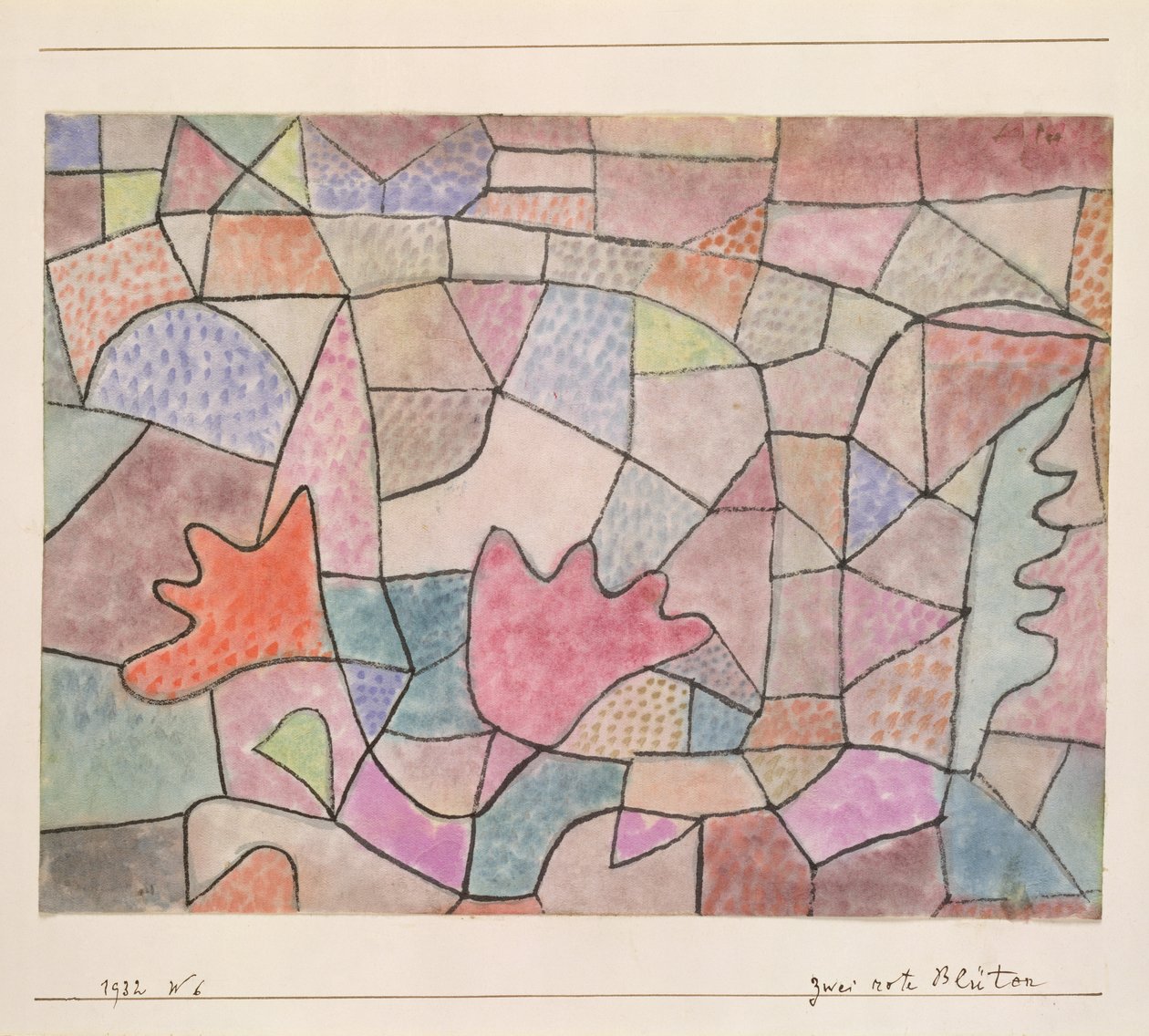 To røde blomster av Paul Klee