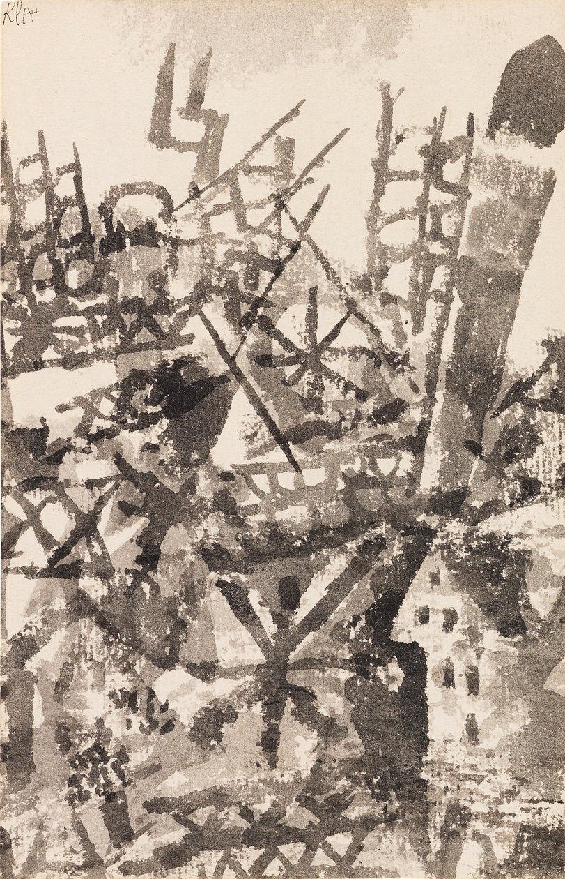 War Striding over a Locality, 1914. av Paul Klee