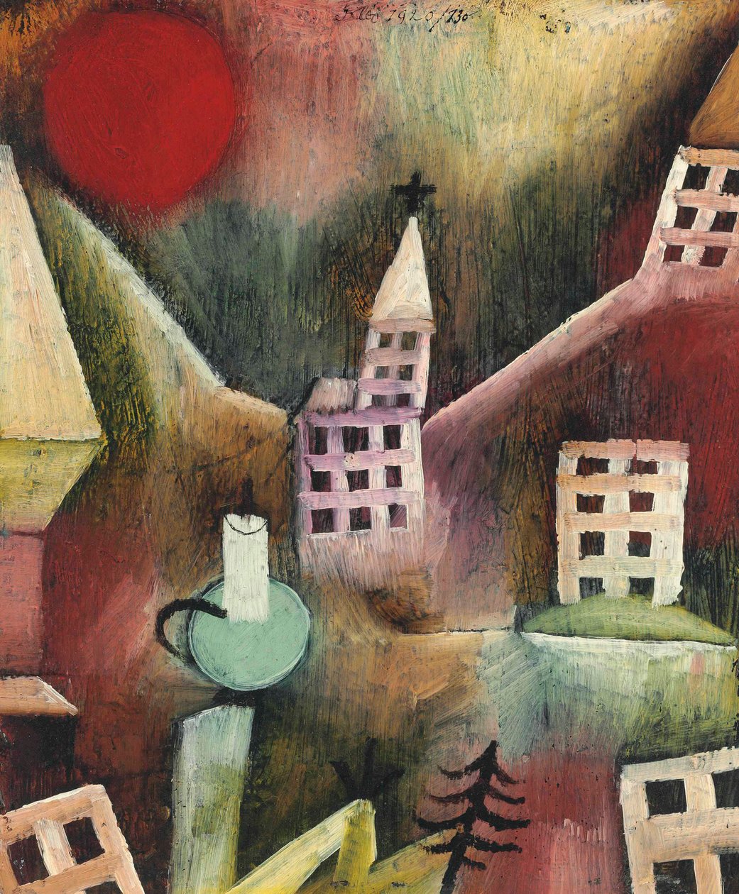 Ødelagt landsby, 1920. av Paul Klee