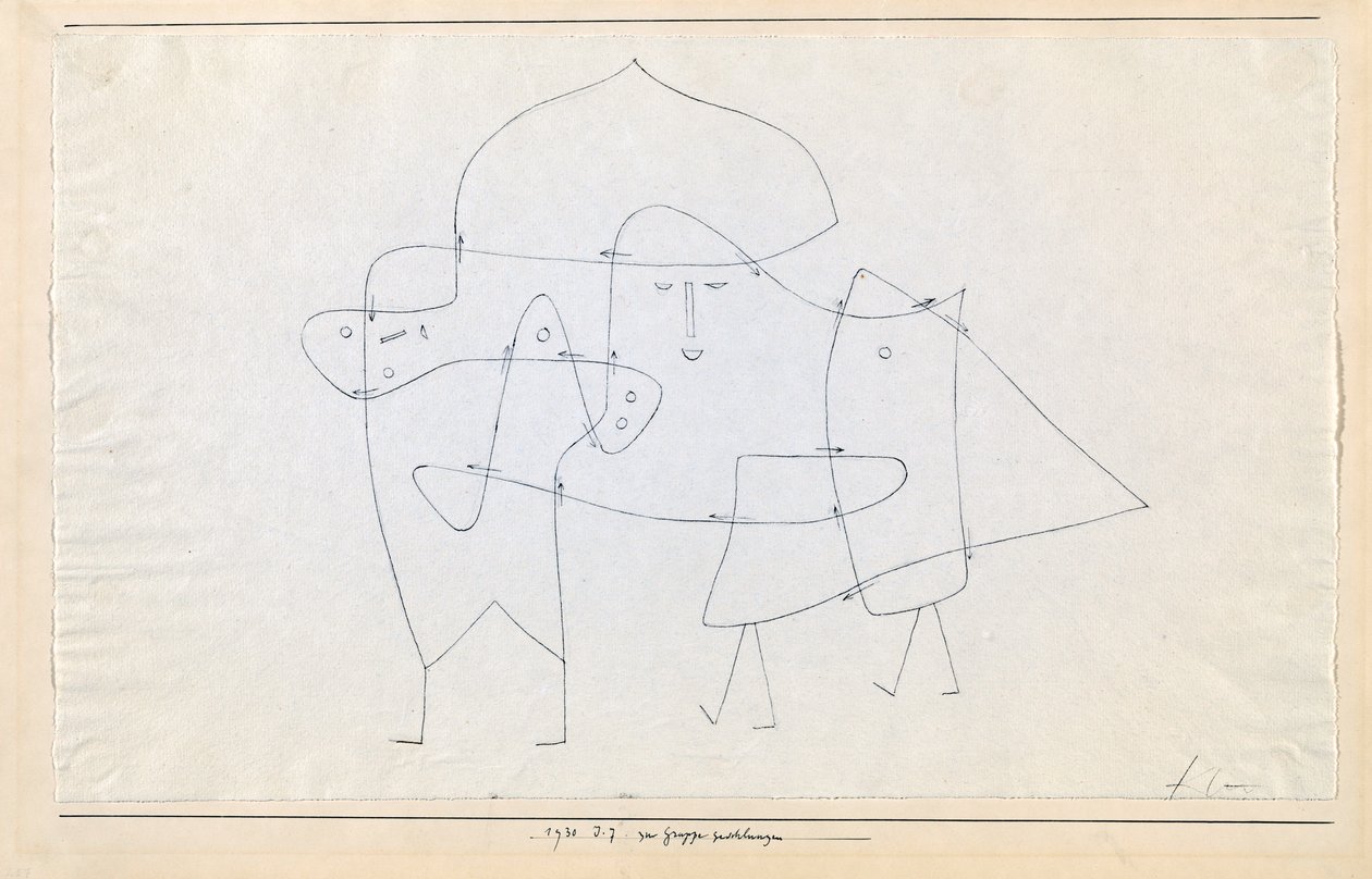 En gruppe stengt Enlacés en un groupe, 1930. av Paul Klee