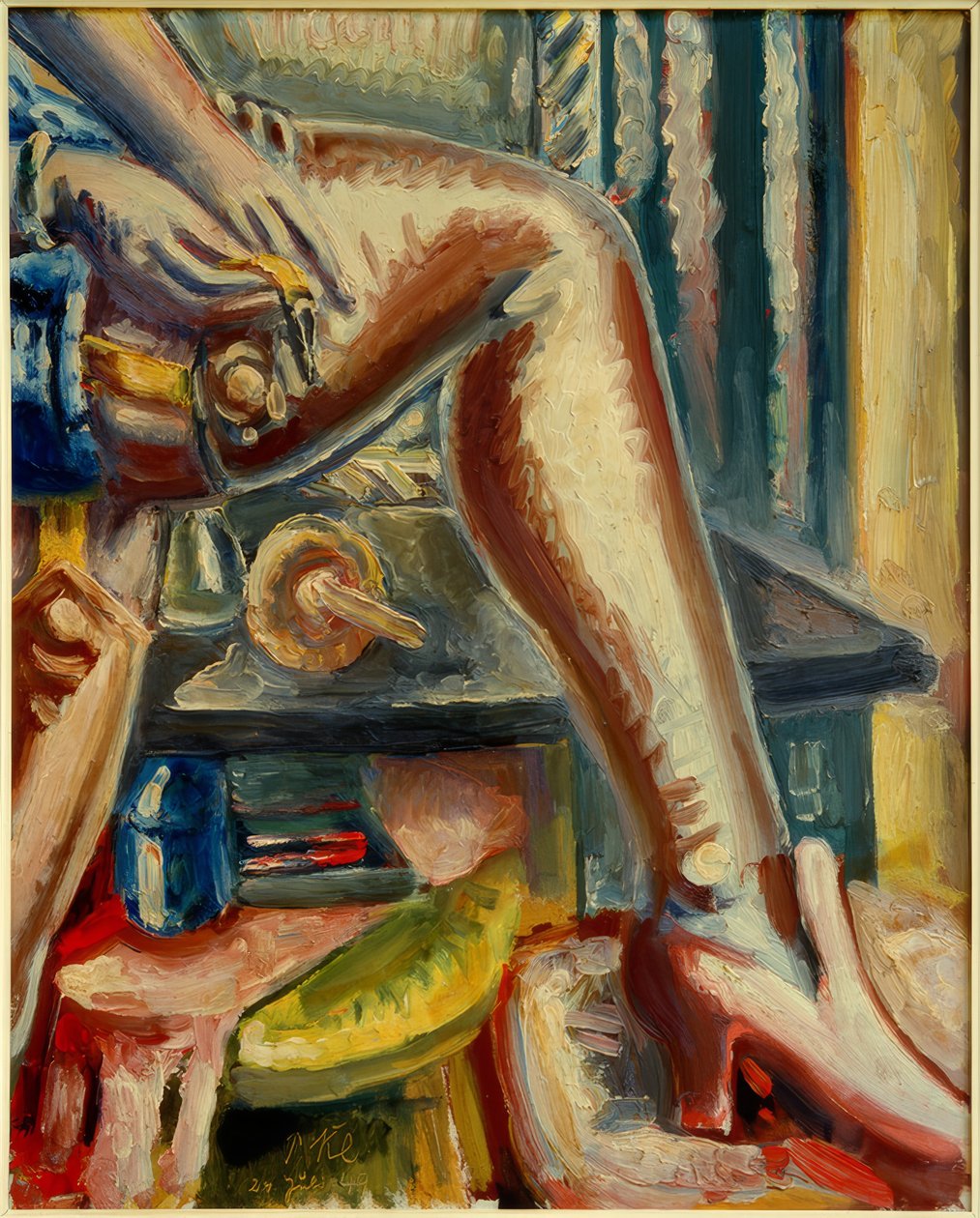 Ben med rosa strømpe av Paul Kleinschmidt
