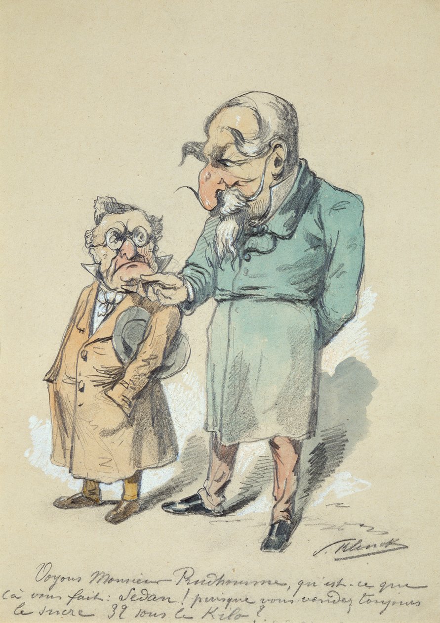 Monsieur Prudhomme og Napoleon III (akvarell) av Paul Klenck