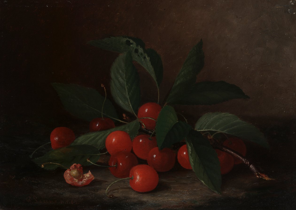Stilleben med kirsebær av Paul Lacroix