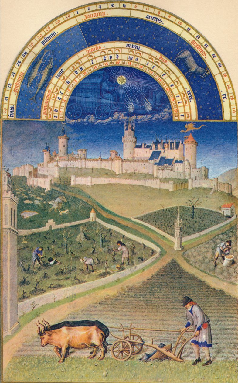 Mars - Château de Lusignan, 1400-tallet, 1939 av Paul Limbourg