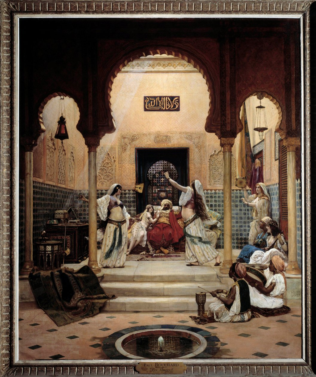 De østlige danserne (magen) i et harem som distraherer en pasha. Maleri av Paul Bouchard (1853-1937) 1893 Søn. 1,6x1,3 m Paris, musee d'Orsay. Forsiktig! Bruk av dette verket kan være underlagt en tredjeparts autorisasjonsforespørsel eller tilleggsgeby av Paul Louis Bouchard
