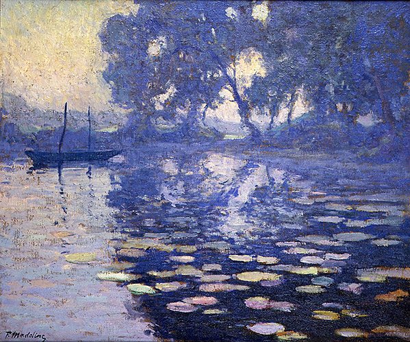 Dawn on a River (olje på lerret) av Paul Madeline