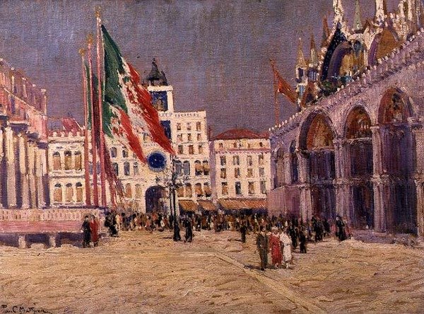 Festival Day, ca. 1925 (olje på lerret) av Paul Mathieu