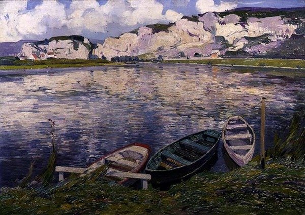 The Cliffs (olje på lerret) av Paul Mathieu